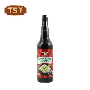 Botella de vidrio de tamaño familiar salteado de 625 ml que empaqueta salsa de soja dulce sin gluten sin OGM