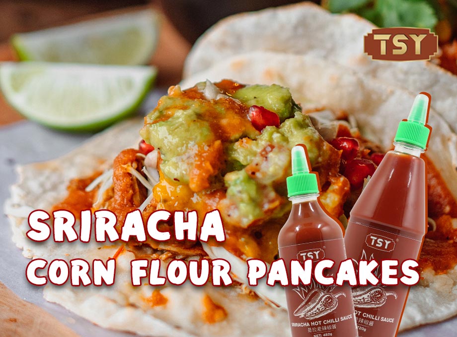 Una receta de Sriracha muy popular en México: panqueques de harina de maíz con Sriracha