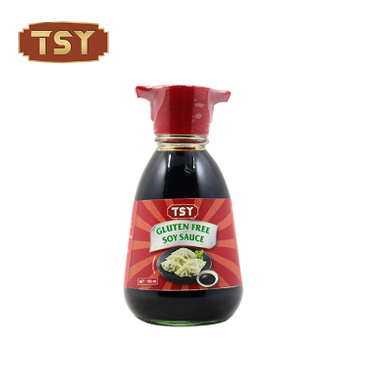 Botella de vidrio de 150 ml salsa de soya sin gluten china