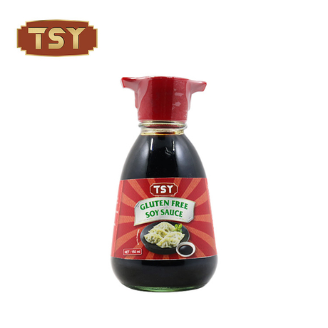 Botella de vidrio de 150 ml salsa de soya sin gluten china