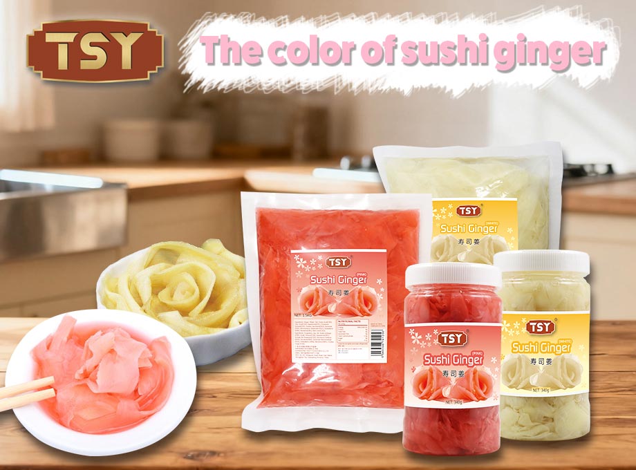 El color del jengibre de sushi