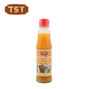 Botella de vidrio de 150 ml de salsa picante Peri Peri de chile amarillo