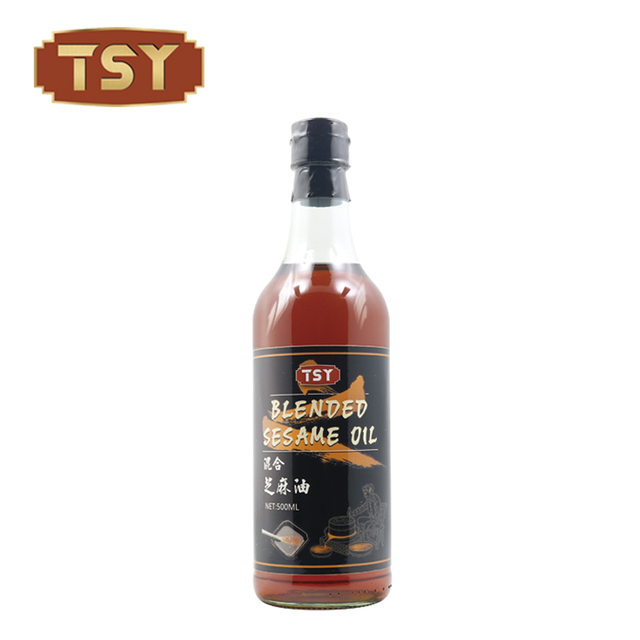 250 ml Botella de vidrio de vaso Cocina comestible Aceite de sésamo mezclado para supermercado
