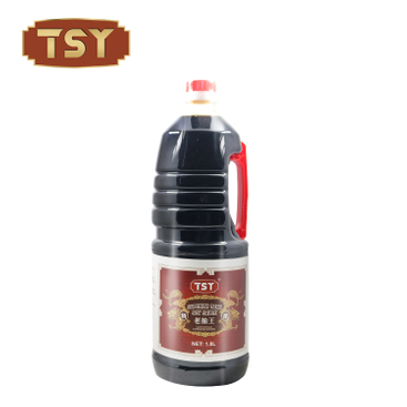 1.8L Botella de plástico Non-GMO 100% Naturalmente Salsa de soja oscura para fideos fritos